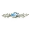 Image 5 : Vintage Handmade Platinum 20.5 ctw GIA Emerald Cut Aquamarine Diamond Wire Brooc
