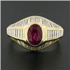 Image 9 : 18K Yellow Gold 3.85 ctw GIA Burma No Heat Ruby Baguette Cut Diamond Cocktail Ri