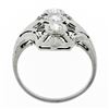 Image 8 : Antique Art Deco 18K White Gold.35 ctw Diamond Domed Etched Filigree Dinner Ring