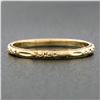 Image 2 : Antique Art Nouveau 14k Gold Floral Work Mil grain Sides Eternity Stack Band Rin