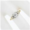 Image 3 : Antique 14k Gold & Palladium 0.60 ctw Old Diamond Squared Setting Engagement Rin