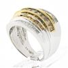 Image 9 : 14k TT Gold 3.90 ctw Fancy Brown & White Diamond Channel Set 5 Row Wide Band Rin