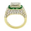 Image 2 : Estate 18k Yellow Gold 6.07 ctw GIA Emerald Cut & Baguette Diamond Engagement Ri