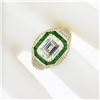 Image 7 : Estate 18k Yellow Gold 6.07 ctw GIA Emerald Cut & Baguette Diamond Engagement Ri