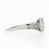 Image 5 : Antique Art Deco 18k Gold European Diamond Solitaire w/ Filigree Engagement Ring