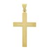 Image 1 : Vintage 14K Yellow Gold Grooved w/ Polished Finish Center Simple Cross Pendant
