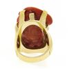 Image 9 : Large Vintage 14K Gold GIA NO DYE Coral Carved Lady Face Cameo Statement Ring