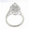 Image 8 : Vintage 14K White Gold 1.35 ctw Prong Diamond Marquise Navette Tiered Cluster Ri