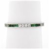 Image 2 : 18k White Gold 0.55 ctw Square Emerald & Round Diamond Milgrain Eternity Band Ri