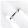 Image 6 : 18k White Gold 0.70 ctw Square Ruby & Round Diamond Milgrain Eternity Band Ring