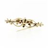 Image 4 : Vintage 14K Yellow Gold Round Blood Red Ruby Foliage Hand Etched Bar Pin Brooch