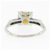 Image 7 : Vintage Platinum 7.6mm Prong Round Cabochon Opal Solitaire Diamond Accents Ring