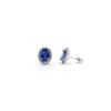 Image 2 : 14kt WG Tanzanite & diamond Halo Stud Earrings