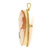Image 5 : Large Vintage 14k TT Gold Carved Shell Cameo & Diamond Detailed Brooch Pendant