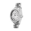 Image 3 : Rolex Ladies Stainless Steel Silver Index Diamond Bezel Date Wristwatch
