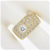 Image 3 : Men's Solid 18k Yellow Gold 0.87 ctw Brilliant Diamond Wide Band Ring