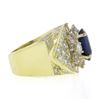 Image 6 : Estate 18K Gold 10.72 ctw GIA Oval Sapphire & Diamond Statement Cocktail Ring