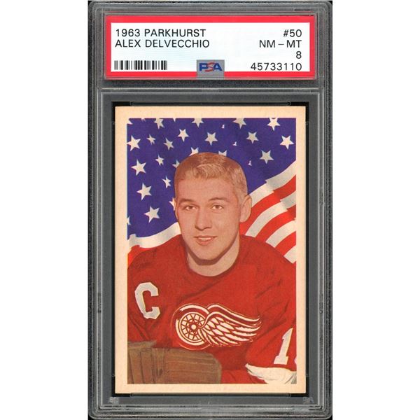 1963-64 Parkhurst #50 Alex Delvecchio (PSA 8)