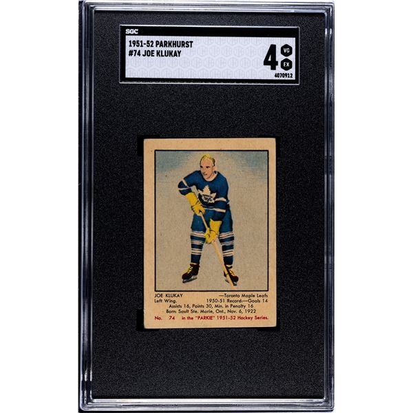 1951-52 Parkhurst #74 Joe Klukay RC (SGC 4)