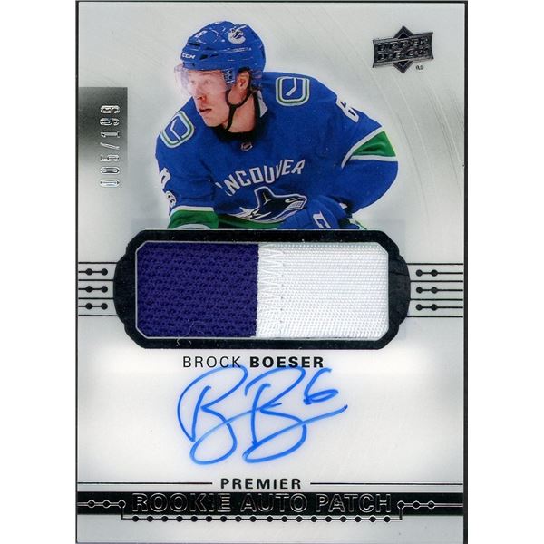2017-18 Upper Deck Premier Brock Boeser Rookie Auto Patch #005/199