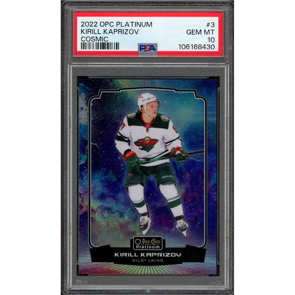2022-23 OPC Platinum Kirill Kaprizov Cosmic SSP #40/65 - PSA 10