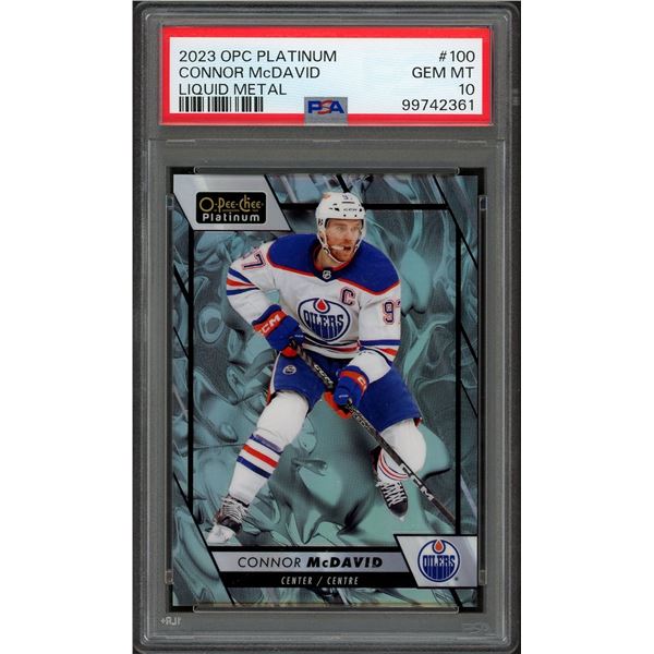 2023-24 OPC Platinum Connor McDavid Liquid Metal #88/399 - PSA 10