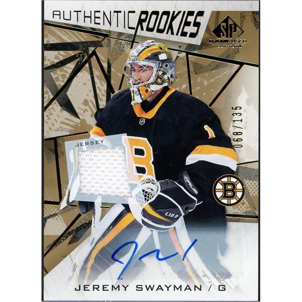 2021-22 SP Game Used Authentic Rookies RPA Jeremy Swayman #68/135