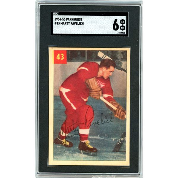 1954-55 Parkhurst #43 Marty Pavelich (SGC 6)