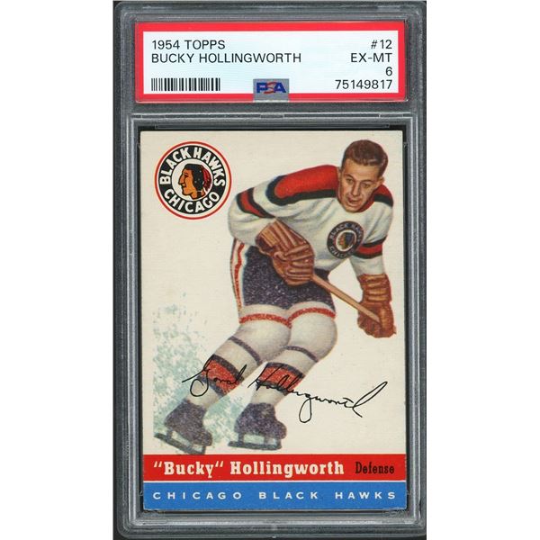 1954-55 Topps #12 Bucky Hollingworth RC (PSA 6)