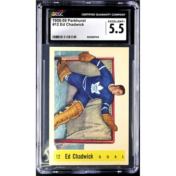 1958-59 Parkhurst #12 Ed Chadwick (CGC 5.5)