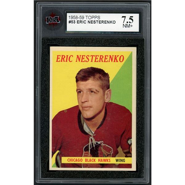 1958-59 Topps #53 Eric Nesterenko (KSA 7.5)
