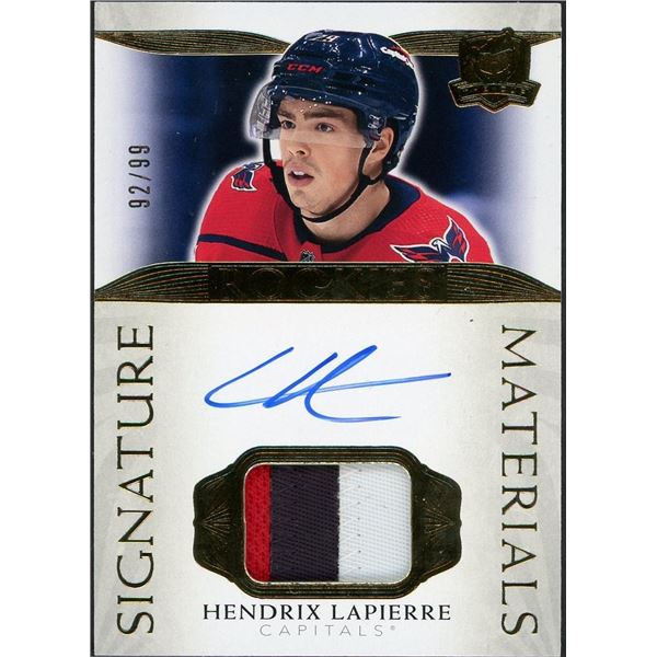2021-22 Upper Deck The Cup Signature Materials Hendrix Lapierre #92/99