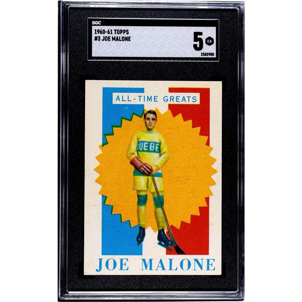 1960-61 Topps #3 Joe Malone ATG (SGC 5)