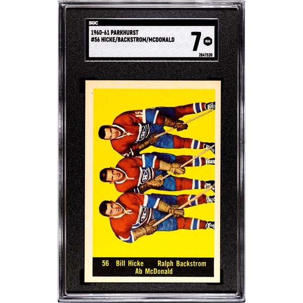 1960-61 Parkhurst #56 Hicke-Backstrom-McDonald (SGC 7)