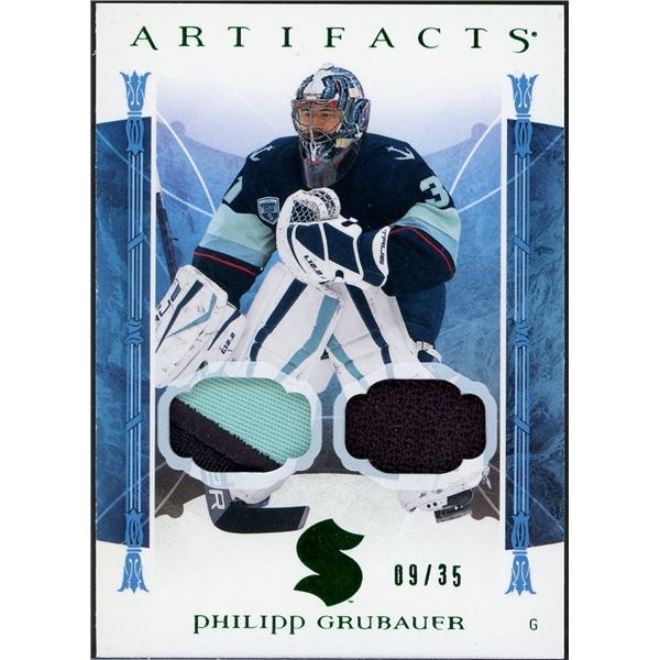 2022-23 Upper Deck Artifacts Phillipp Grubauer Dual Game Used Patch #09/65