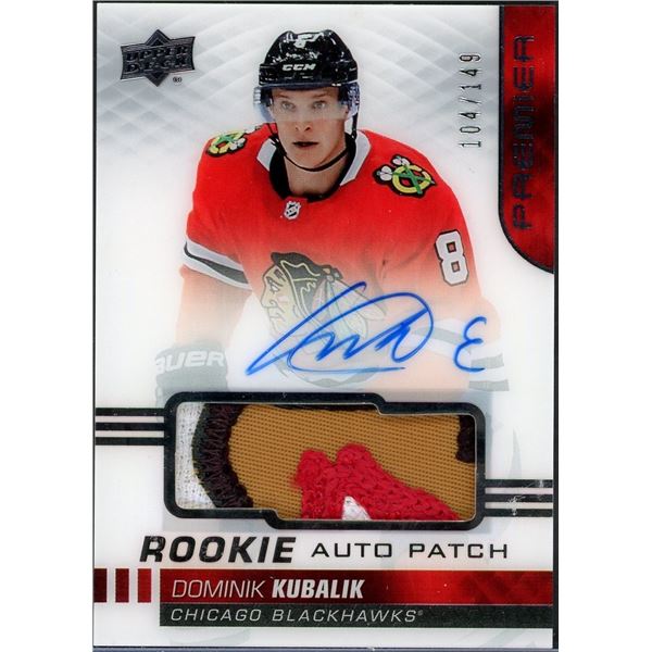 2019-20 Upper Deck Premier Dominik Kubalik Rookie Auto Patch #104/149