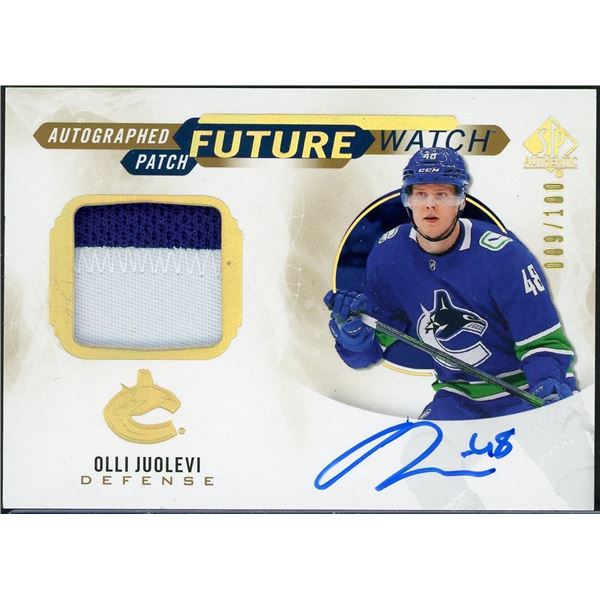 2020-21 SP Authentic Olli Juolevi Future Watch Auto Patch #9/100