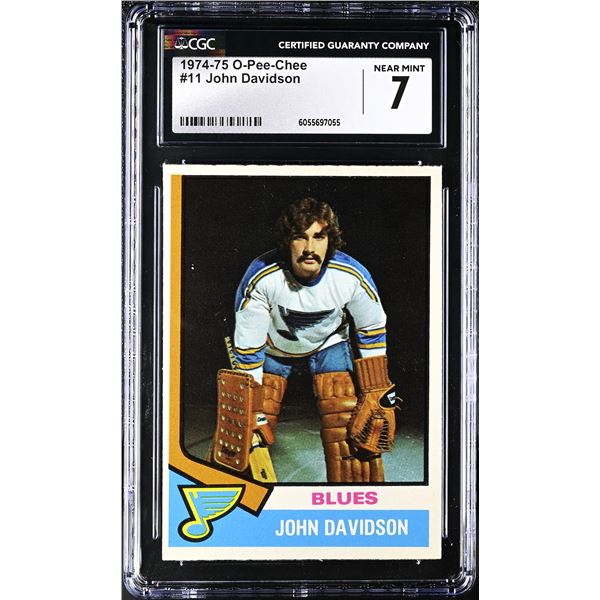 1974-75 O-Pee-Chee #11 John Davidson RC (CGC 7)