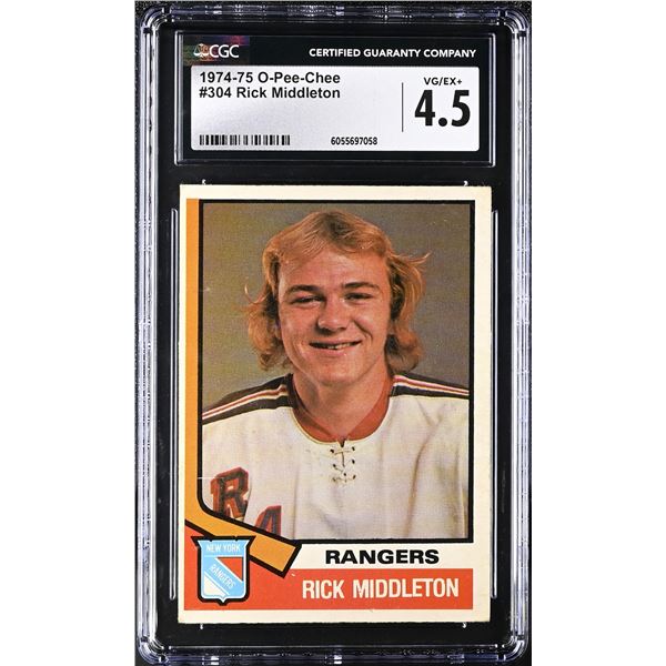 1974-75 O-Pee-Chee #304 Rick MIddleton RC (CGC 4.5)