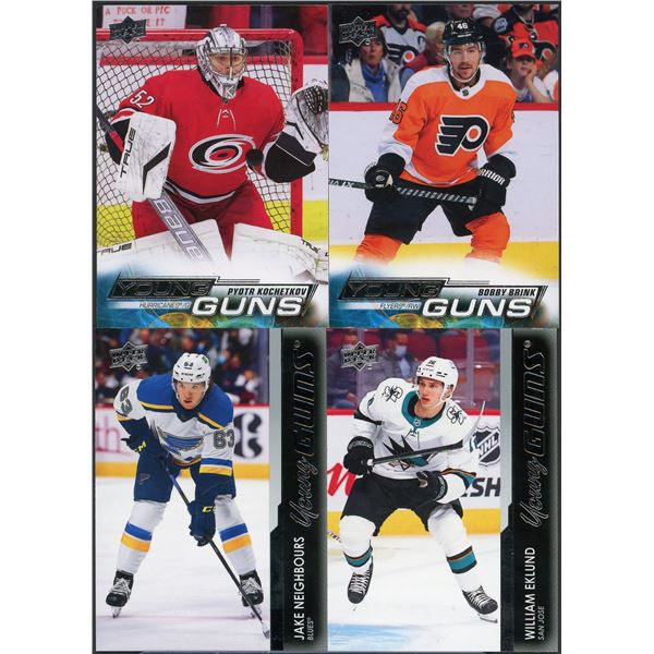 Lot of 4 Upper Deck NHL Young Guns Kochetkov/Brink/Neighbours/Eklund