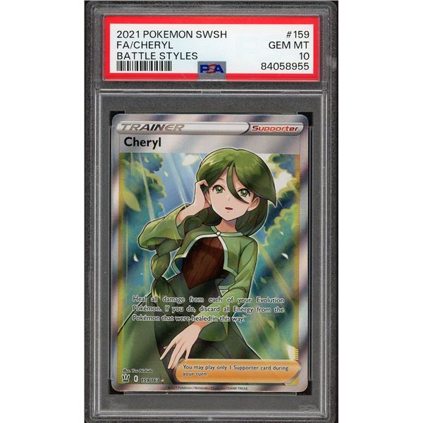 2021 Pokemon Cheryl Full Art Trainer - PSA 10