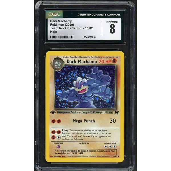 2000 Pokemon Dark Machamp(swirl) 1st edition Team Rocket - CGC 8