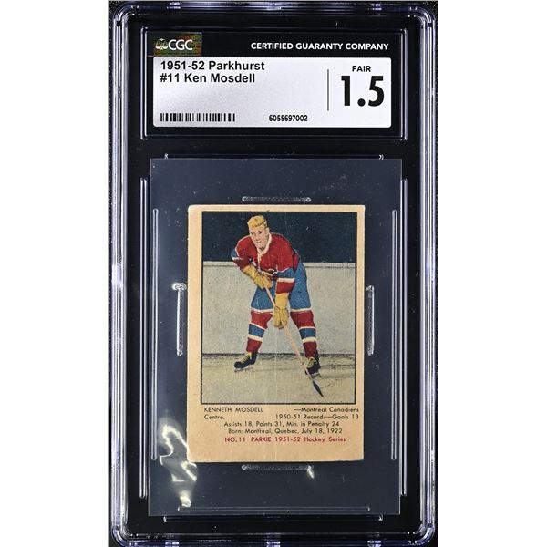 1951-52 Parkhurst #11 Ken Mosdell RC (CGC 1.5)