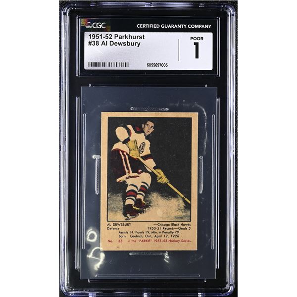 1951-52 Parkhurst #38 Al Dewsbury RC (CGC 1)