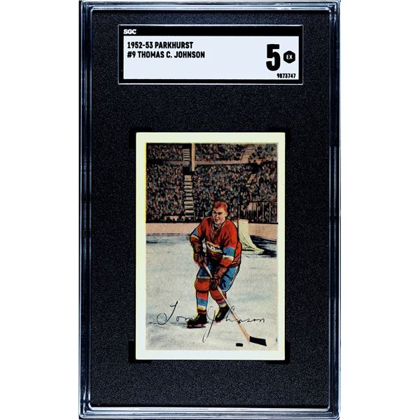 1952-53 Parkhurst #9 Tom Johnson (SGC 5)