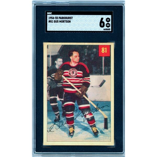 1954-55 Parkhurst #81 Gus Mortson (SGC 6)