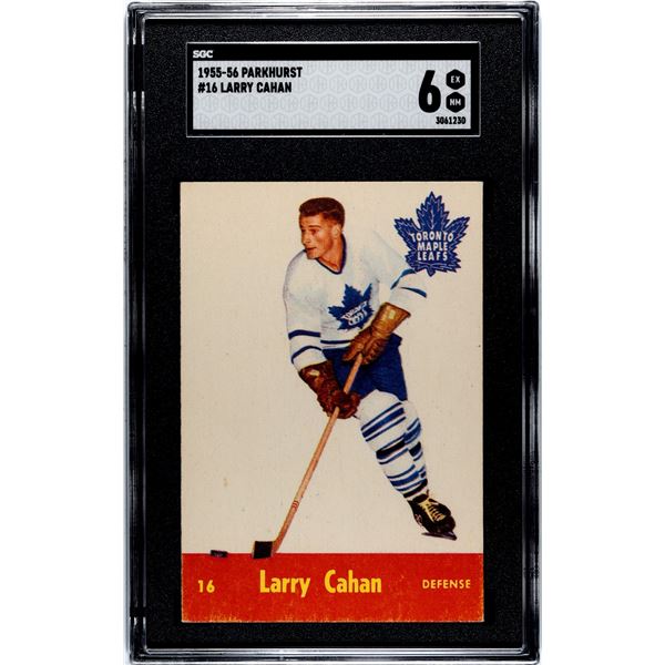 1955-56 Parkhurst #16 Larry Cahan RC (SGC 6)