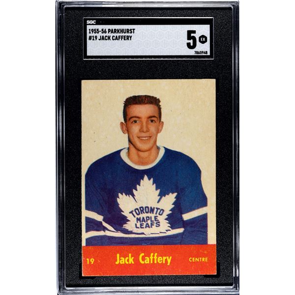 1955-56 Parkhurst #19 Jack Caffery RC (SGC 5)