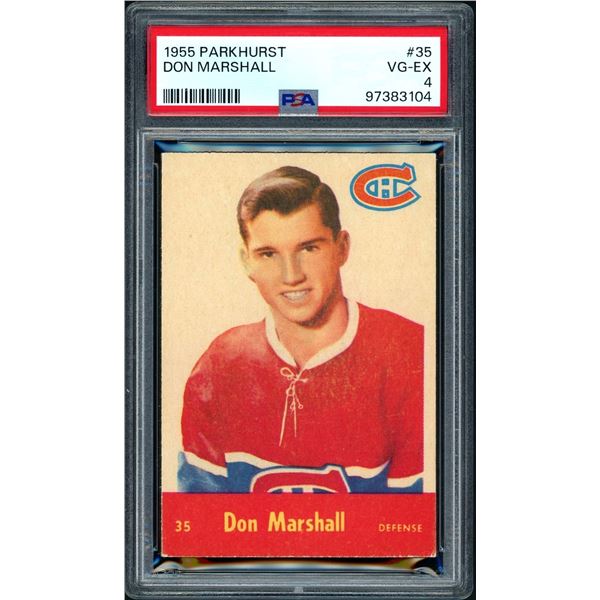 1955-56 Parkhurst #35 Don Marshall RC (PSA 4)