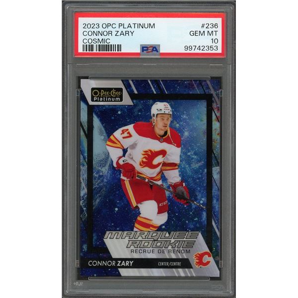 2023-24 OPC Platinum Connor Zary Cosmic #57/65 - PSA 10